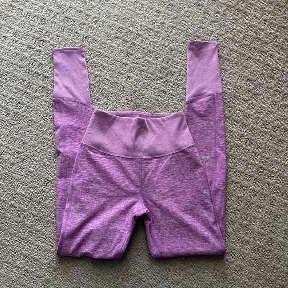 ALO Pants - Alo Yoga Leggings Womens Size XS Super Soft Purple Marbled Running Workout NWOT